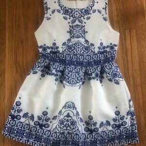 Blue and White Dress